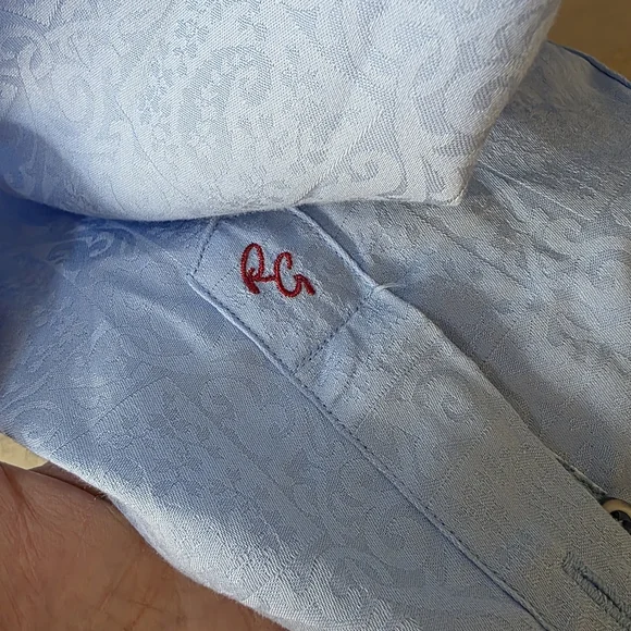 Robert Graham Button Down Shirt Light Blue Long Sleeve Formal Shirt M - Picture 6 of 13
